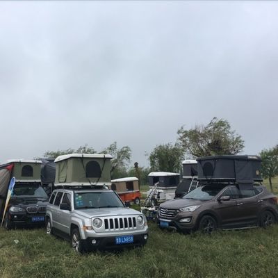 Grey Car Roof Top Tent for Vehicle Diy 4 Person Camping Area 2.4 Square Meters