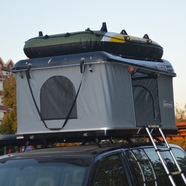 75KG Gross Weight Outdoor Firberglass Hard Shell Car Roof Top Tent for Rack and Bar