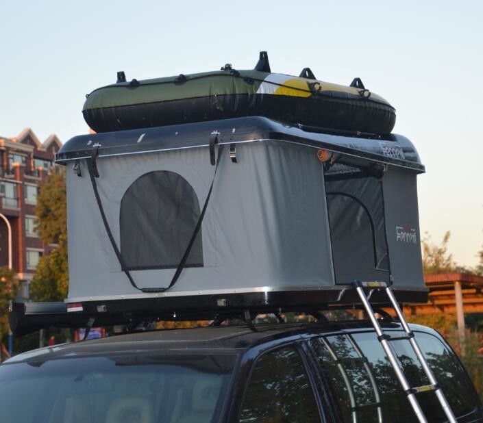 Outdoor Travel Hiking Hard Shell Car Roof Top Tent with Fabric and Fiberglass Shell