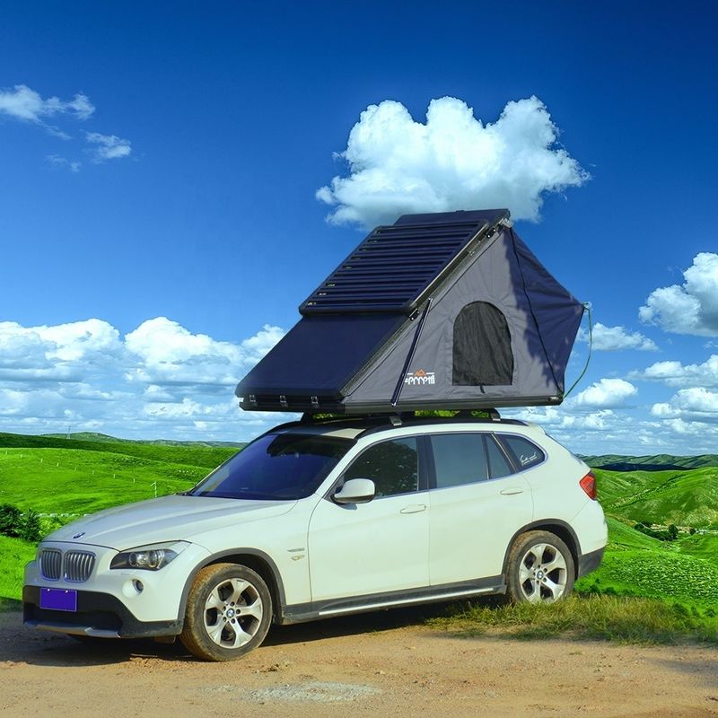Roof Basket Outdoor Aluminum Hard Shell Roof Top Tent with LED Light Strop Cover Design